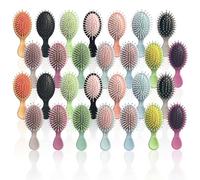 Set di 56 mini spazzole per capelli bagnati, piccole spazzole per capelli da viaggio, con setole morbide, per la maggior parte dei tipi di capelli bagnati e asciutti, multicolore