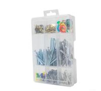 Set di 570 viti e ganci progettati per appendere opere d'arte, specchi, cornici con robusta scatola portaoggetti e robusta struttura in lega di acciaio per l'uso quotidiano