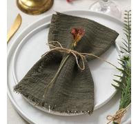 Set di 6/12/24/30 pezzi quadrati 45x45 cm morbido verde salvia garza retrò cotone tovaglioli di lino strofinaccio per la festa nuziale decorazioni natalizie