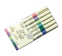 Set di 6/12 pennarelli artistici con setole morbide, adatti per disegnare dettagliati, con impugnatura comoda, tonalità notturne, pennarelli artistici flessibili
