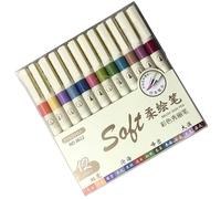 Set di 6/12 penne colorate con punta in nylon flessibile, inchiostro fluido, adatto per scene notturne, progetti artistici, design notturno a tema