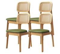 Set di 6/4/2 sedie da pranzo Mid Century sedie da pranzo in canna in stile rustico struttura in legno massello comodi cuscini adatte per cucina sala da pranzo rustico caffetteria Wood+Green 4