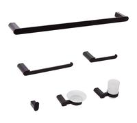 Set di 6 accessori da bagno chic in alluminio minimalista Bicchiere in vetro e p