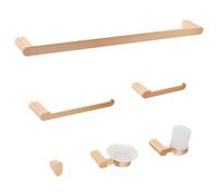 Set di 6 accessori da bagno chic in alluminio minimalista Bicchiere in vetro e p