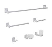 Set di 6 accessori da bagno chic in stile moderno Bicchiere in vetro e portasapo