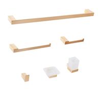 Set di 6 accessori da bagno minimalista in alluminio con bicchiere e portasapone