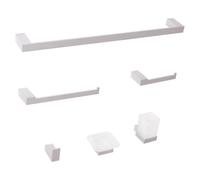 Set di 6 accessori da bagno minimalista in alluminio con bicchiere e portasapone