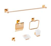 Set di 6 accessori da bagno moderno Bicchiere opaco in alluminio e portasapone i