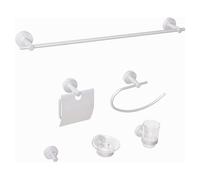 Set di 6 accessori da bagno moderno Bicchiere opaco in alluminio e portasapone i