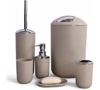 Set di 6 Accessori da Bagno, Organizer: Dispenser per Sapone, Bicchiere per spaz