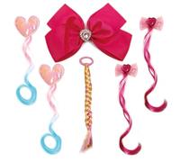 Set di 6 accessori per capelli per ragazze, fermagli colorati per capelli, extension per capelli, parrucche da principessa, regali carini e accessori per costumi per la piccola principessa (ispirato