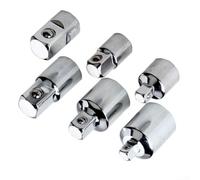 Set di 6 adattatori per chiave a cricchetto, 1/4, 3/8, 1/2", per compatibilità con utensili con design cromato anti-goccia