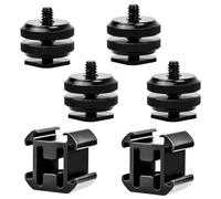 Set di 6 adattatori per flash per fotocamera Cold Shoe Mount con attacco a treppiede da 1/4" e 20 per flash, registratore audio, microfoni - CSM adattatore di montaggio per apparecchiature