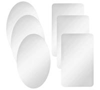 Set di 6 adesivi da parete a specchio in acrilico con forme ovali e quadrate per la decorazione del bagno e della casa, crea un effetto chiaro riflesso e profondità