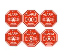 Set di 6 adesivi di allarme I 5 x 5 cm I Attenzione edificio, oggetto protetto da allarme elettronico I per finestre, porte I adesivo per interni, resistente alle intemperie I hin166