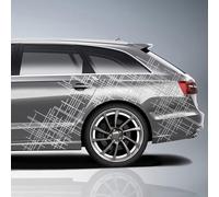 Set Di 6 Adesivi Per Auto Rete "Grigio Metallico" 60x60cm Pellicola KX076-01