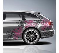 Set Di 6 Adesivi Per Auto Rete "Telemagenta E Nero" 60x60cm Pellicola KX076-15