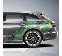 Set Di 6 Adesivi Per Auto Rete "Verde Chiaro E Nero" 60x60cm Pellicola KX076-17