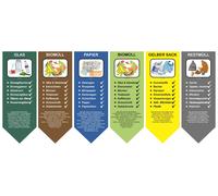 Set di 6 adesivi per la separazione dei rifiuti bidone della spazzatura...