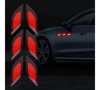 Set di 6 adesivi riflettenti di sicurezza per auto, per una maggiore visibilità e protezione dagli urti, facile installazione ed efficacia, colore: rosso