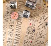 Set di 6 adesivi vintage PET Washi Tape Stickers,English Themed Aesthetic Stickers Decorative for Journal,Bullet Journal Accessori,Photo Album,Notebook (Time Manuscript Series)