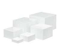 Set di 6 alzate da dessert in acrilico, quadrate, multistrato, per torte, pasticceria e dolcetti, ideali per matrimoni ed eventi