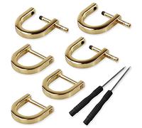 Set di 6 anelli a D con vite di chiusura, anello a D a ferro di cavallo, per borse o portafogli, per avvitare la staffa a semicerchio, anello a D con cacciavite per accessori fai da te in pelle