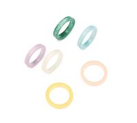 Set di 6 anelli carini in resina colorati trasparenti impilabili estetici divertenti impilabili per donne ragazze regalo impilabile