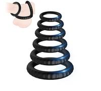 Set di 6 anelli di supporto in silicone di diverse dimensioni, elastici ergonomici e confortevoli, con creste antiscivolo, kit di supporto per allenamento impermeabile e sicuro per il corpo, misure di