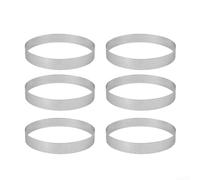 Set di 6 anelli in acciaio inox per torte, 11 cm, 12 cm, 13 cm, rotondi, forati, lavabili in lavastoviglie, adatti al forno (13 cm)