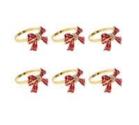 Set di 6 anelli portatovagliolo, Anello Nodo Farfalla per matrimonio