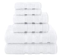 Set di 6 asciugamani di alta qualità, di lusso per hotel e spa, 100% vero cotone turco per la massima morbidezza e assorbenza di American Soft Linen, [del valore di $78,95] (bianco)