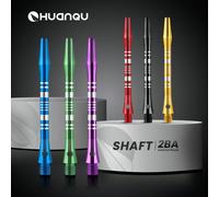 Set di 6 aste per freccette in alluminio di alta qualità HUANQU - lunghezza media 51 mm, filettatura 2BA standard, aste per freccette universali, design inciso, durevoli e precise, 6 colori, stabilità