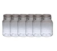 Set di 6 barattoli in vetro originali Bormioli, modello Fido, da 2 L, con coperchio ermetico
