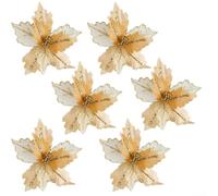 Set di 6 bastoncini di Natale artificiali glitterati da 25 cm, per albero, ghirlande e decorazioni per feste, ornamenti stagionali per casa e matrimoni (oro)