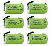 Set di 6 Batterie Ricaricabili Accumulatore Ni - MH SC 1,2V 2400mAh - T. a Saldare (Confezione da 6 Batterie)