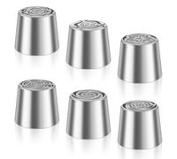 Set di 6 beccucci russi extra grandi, in acciaio inox, a forma di fiore, per decorare torte, glassa, crema, bouquet di fiori, biscotti fai da te