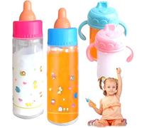 Set di 6 biberon per bambole divertenti magie con latte che scompare per bambini