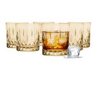 Set di 6 bicchieri bassi da 320 ml, miele trasparente