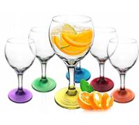 Set di 6 Bicchieri colorati da vino rosso.