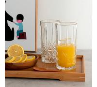 Set di 6 bicchieri per l'acqua in vetro trasparente minimalista, adatti per l'uso domestico, bicchieri da caffè, bicchieri da succo, bicchieri da whisky, bicchieri per bevande con bordi dritti, dispon
