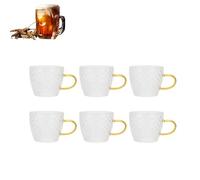 Set Di 6 Bicchierini Caffè Vetro Con Manico, Modello Del Drago Tazze Caffe Vetro Trasparente Tazze Cappuccino Da Caffè Espresso Tazze Da Tè in Vetro Con Oro Manico Per Latte, Birra, Bevande