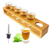 Set di 6 bicchierini da shot da 30 ml, base spessa con supporto organizer per tequila, whisky, brandy, vodka, rum, feste, club, bar, casa, spiriti, degustazione di liquori