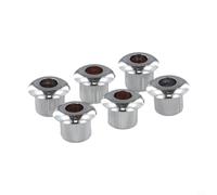 Set di 6 boccole per accordatore chitarra, ghiere e dadi da 10 mm per meccaniche vintage, cromate e nere (argento)