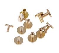 Set di 6 borchie rotonde a vite Chicago per lavori in pelle, color oro, 8 mm