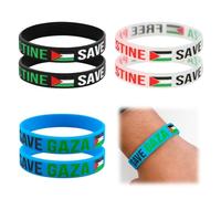 Set di 6 braccialetti con bandiera palestinese - Accessori con bandiera palestinese - Braccialetto in silicone Gaza Palestina braccialetto di solidarietà per uomini e donne