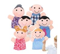 Set Di 6 Burattini Da Dito, Burattini Da Dito Natalizi Per Bambini, Set Di Burattini Da Dito Per 6 Membri Della Famiglia, Simpatici Pupazzi Di Stoffa In Velluto, Divertenti Oggetti Di Scena