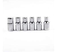 Set di 6 bussole Torx Star femmina per utensili manuali da 35,5 cm con dimensioni E4 E5 E6 E7 E8 E10 in acciaio trattato termicamente per resistere alle crepe e aumentare la coppia