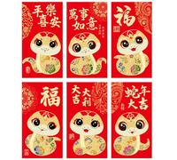 Set di 6 buste decorative per festival 2025 a forma di serpente per l'anno 2025 del serpente Capodanno asiatico regali culturali asiatici