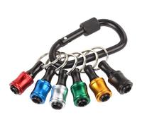 Set di 6 cacciaviti esagonali con 1 moschettone, supporto per cacciavite in lega di alluminio, adattatore a vite portatile, trapano portachiavi